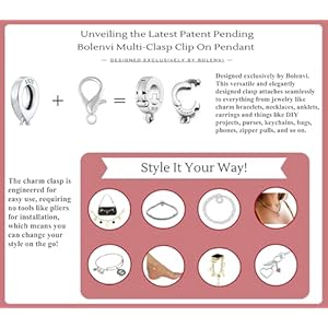 Family Tree of Life Multi-Clasp Clip On Pendant 925 Sterling Silver Charm For Pandora & Other Charm Bracelets/Necklaces