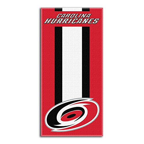 Northwest NHL Carolina Hurricanes Zone Read Beach Towel Cotton Polyester Blend Lightweight Bath Pool Swim Travel Fan Gear 30 x 60 Inch