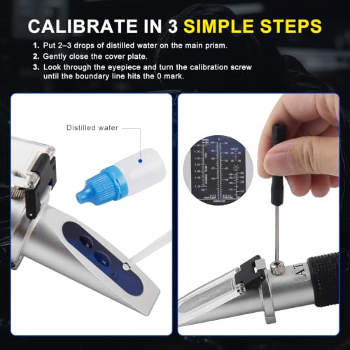 Image of 4-in-1 Antifreeze Refractometer Test Ethylene /Propylene Glycol, DEF, Battery Acid, Windshield Washer Fluid for Automotive & Industrial Use