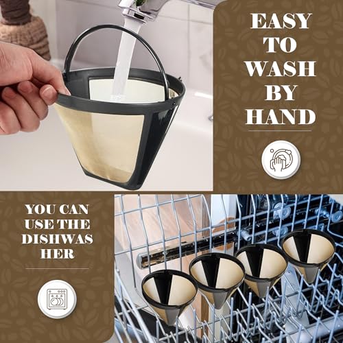 Allawanna Reusable Filter For Cuisinart Coffee Tone Basket Gtf 10 12 14 Cup - Eco Friendly Coffee Filters Reusable - No.4 Cone Style Replacement Permanent Coffee Filter For Cuisinart Machines And Brewers thumb #2