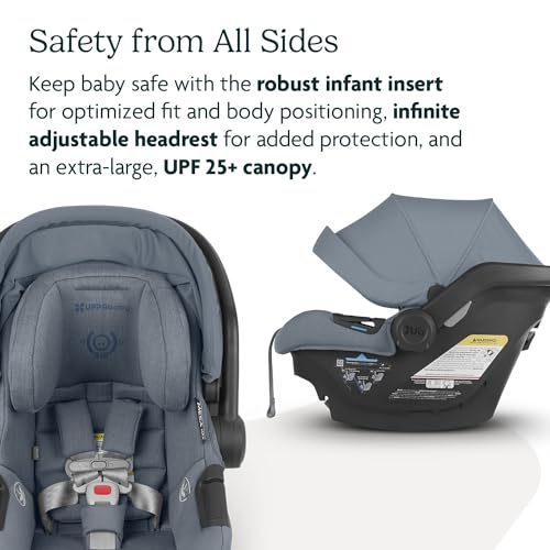 Image of UPPAbaby Mesa Max Infant Car Seat /Base with Load Leg and Robust Infant Insert Included /Innovative Safety Features + Simple Installation /Direct Stroller Attachment /Gregory (Blue Melange)