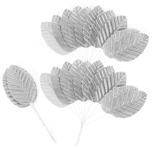 MWOOT 200 Pièces Feuille Artificielle de Rose Artisanales, Fausses Feuilles de Soie, Faux Feuille Unique pour Gâteau Bouquet Centres Table Noël Mariage Fête...