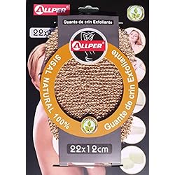 Guante Exfoliante Corporal Y Anticelulítico, Para Masaje Facial. Cepillo Natural Para Ducha De Mujer. Estropajo Esponja Celulitis Para Cuerpo Piernas Y Espalda. Masajeador Piel 100% ECOLÓGICO CRIN.