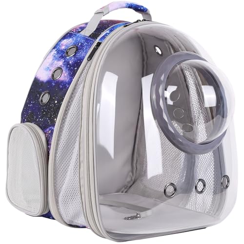 Pet Carrier Backpack for Large Cats and Small Dogs up to 20 Pounds, Space Capsule Astronaut Clear...
