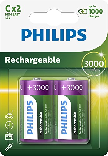 Pack de 2 piles rechargeable Philips C LR14 3000 mAh - vue 5