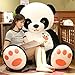 Haojie 160cm Panda géant Poupée Calin Poupée de Chiffon Poupée en Peluche Oversize Anniversaire garçons et Les Filles Cadeaux,160cm