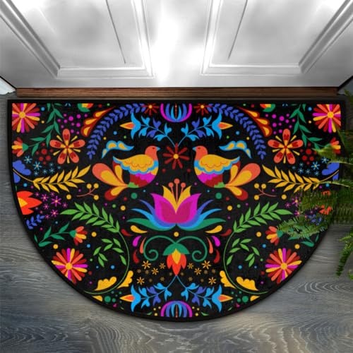 Half Round Floral Doormat 24x36