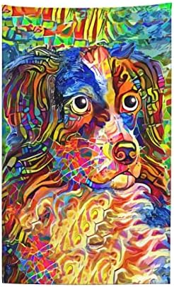 LOTSFUNS Cute Dog Beach Towels for Kids Adults Colorful Art Dog Puppy Abstract Dog Bath Towel Print 31.5x51.2 Inch, Quick Drying Sandproof Soft Pool Towel for Bathroom, Swim, Travel, Sports
