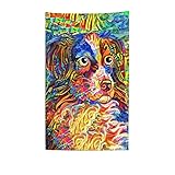 LOTSFUNS Cute Dog Beach Towels for Kids Adults Colorful Art Dog Puppy Abstract Dog Bath Towel Print