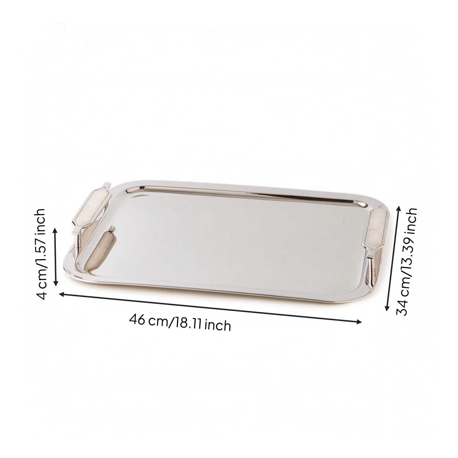 Vassoio con Manici Decorativo Vassoio, 46 34 H4cm, style to 4