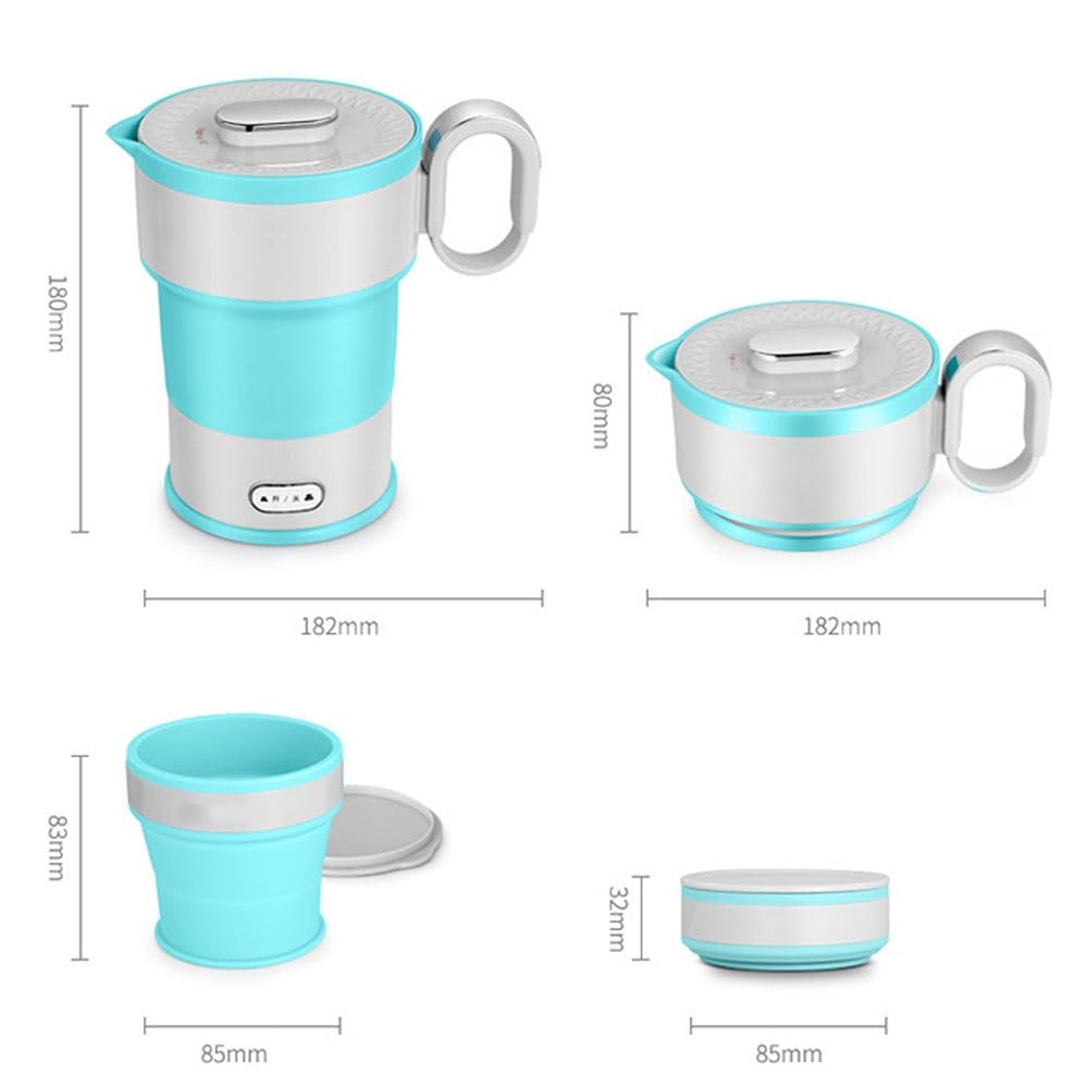 PAHION 0,6L Bouilloire De Voyage Électrique Pliable Batterie De Cuisine en Silicone De Qualité Alimentaire avec Gobelet Pliable Eau Bouillante Rapide pour Le Camping Et Les Voyages