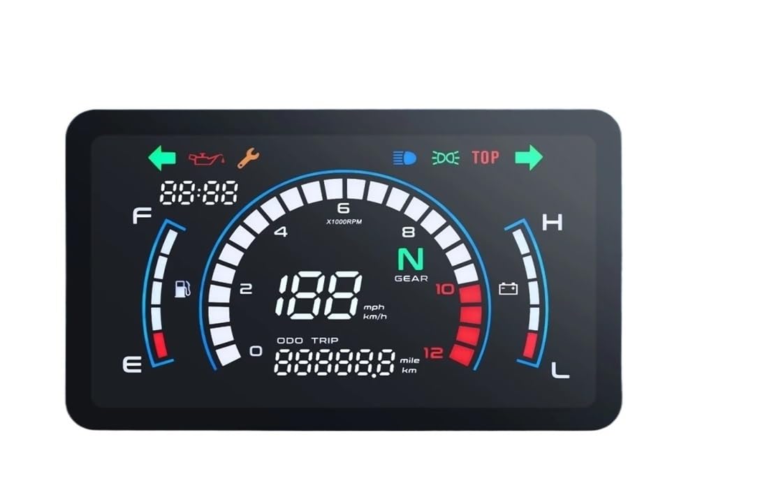 Compteur de Vitesse Digital Moto Compteur De Vitesse Universel pour Moto, Tachymètre, Tableau De Bord, pour EX5 EX5, pour Ipowed Instrument