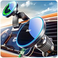 Beser 15W für Magsafe Autohalterung mit Ladefunktion, 1,89 kg - Starke Magnetkraft, Qi Kabelloses Handyhalterung, Lüftung/Armaturenbr, für iPhone 16 15 14 13 12 Serien, Mini, Aluminium, A33, Schwarz
