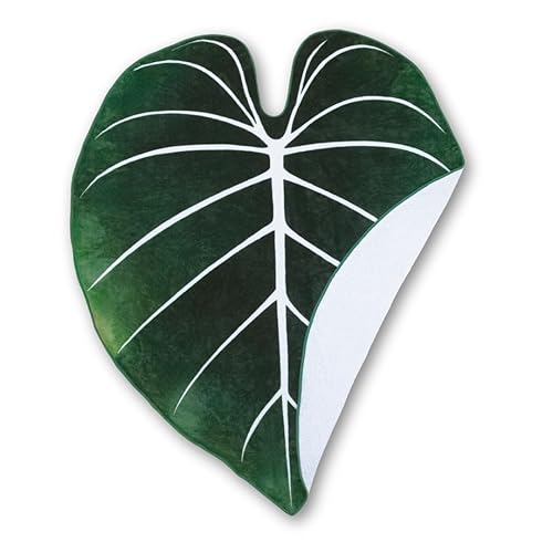 Green Philosophy Co. Giant Leaf Shaped Blanket (Philodendron Gloriosum) Large Modern Home Decorative Leaves Design Soft Warm & Cozy Throw for Living Room Couch Sofa Bed Perfect for Plant Lovers - Philodendron Gloriosum