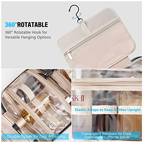 Bellspin Toiletry Bag Womens Clear Travel Makeup Bags With Hanging Hook, Travel Makeup Organizer Cosmetic Bag For Travel Toiletries And Shower Accessories(Carbon Black) #TOP3