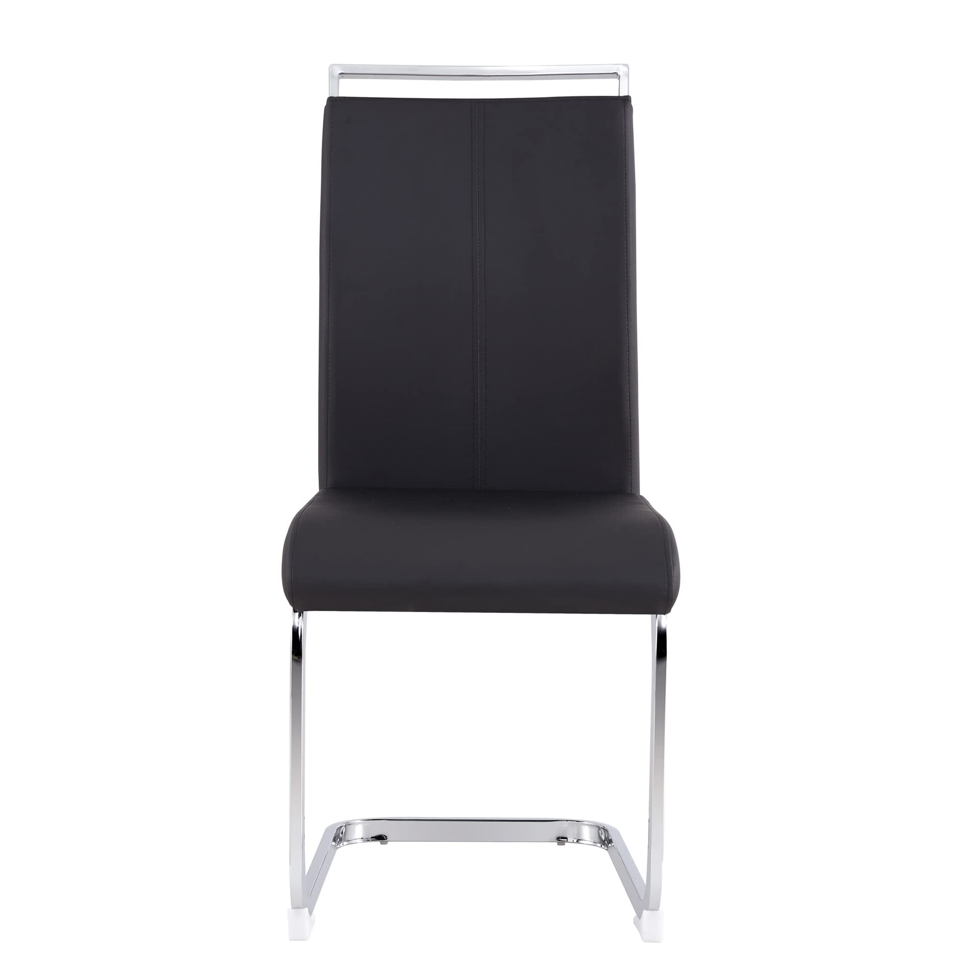 RanRan Balanceador con estructura de metal cromado, soporta hasta 120 kg, acolchado suave con funda de piel sintética (juego, 4 unidades), color negro