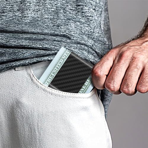 Image of Travelambo Carbon Fiber Money Clip Front Pocket Wallet Minimalist Wallet Slim Wallet Credit Card Holder