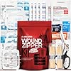 EVERLIT Wound Closure Kit | Surgical Zip-Stitch Devices for Cut & Laceration | Sterile, Suture-Free, Stitch-Less Adhesive Butterfly Bandages for Emergency First Aid Wound Care (6 Zip Complete Kit)