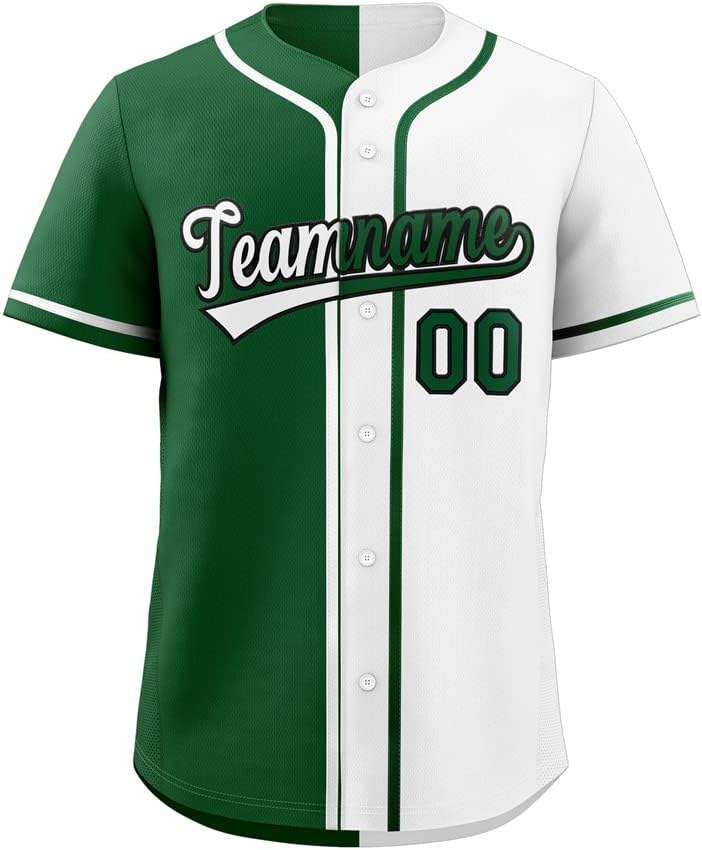 Custom Split Baseball Jersey Button Down Shirt Sports Personalized Stitched Name Number for Men/Women/Boy