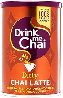 Drink Me Chai Dirty Chai Latte 200g | Just Add Water, Dirty Chai Latte Powder | Made with 100% Colombian Arabica Coffee and Our Secret Chai Latte Recipe (Pack of 1)