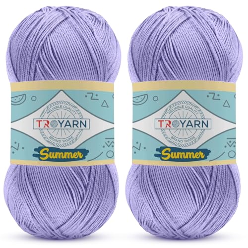 Image of Yarn for Crocheting & Knitting - 2 Skeins (2x383 Yds) (105158 - Delphinium) - 100% Microfiber Acrylic for Craft Projects