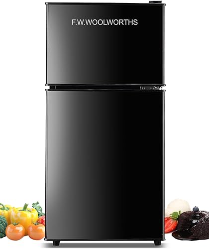 Miniatura 9 de Refrigerador compacto con congelador, mini refrigerador de encimera de 3.5 pies cúbicos con termostato mecánico ajustable, refrigerador compacto