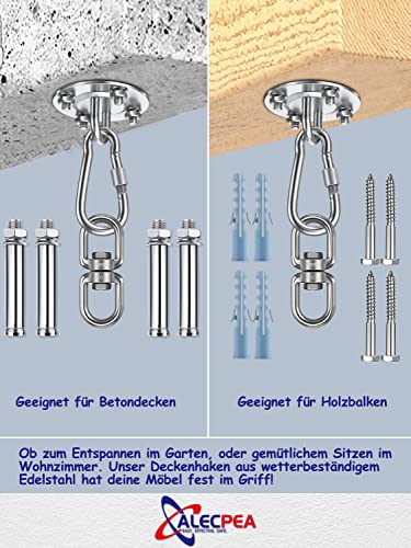 Edelstahl-Deckenhaken Alecpea bis 400 kg für Boxsack und Hängematten