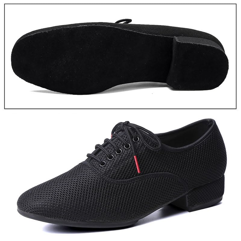 Men's Ballroom Practice Shoes, 1 Inch Heel Closed Toe Performance Dance Shoes Fashion Modern Salsa Teaching Dancing Shoes2