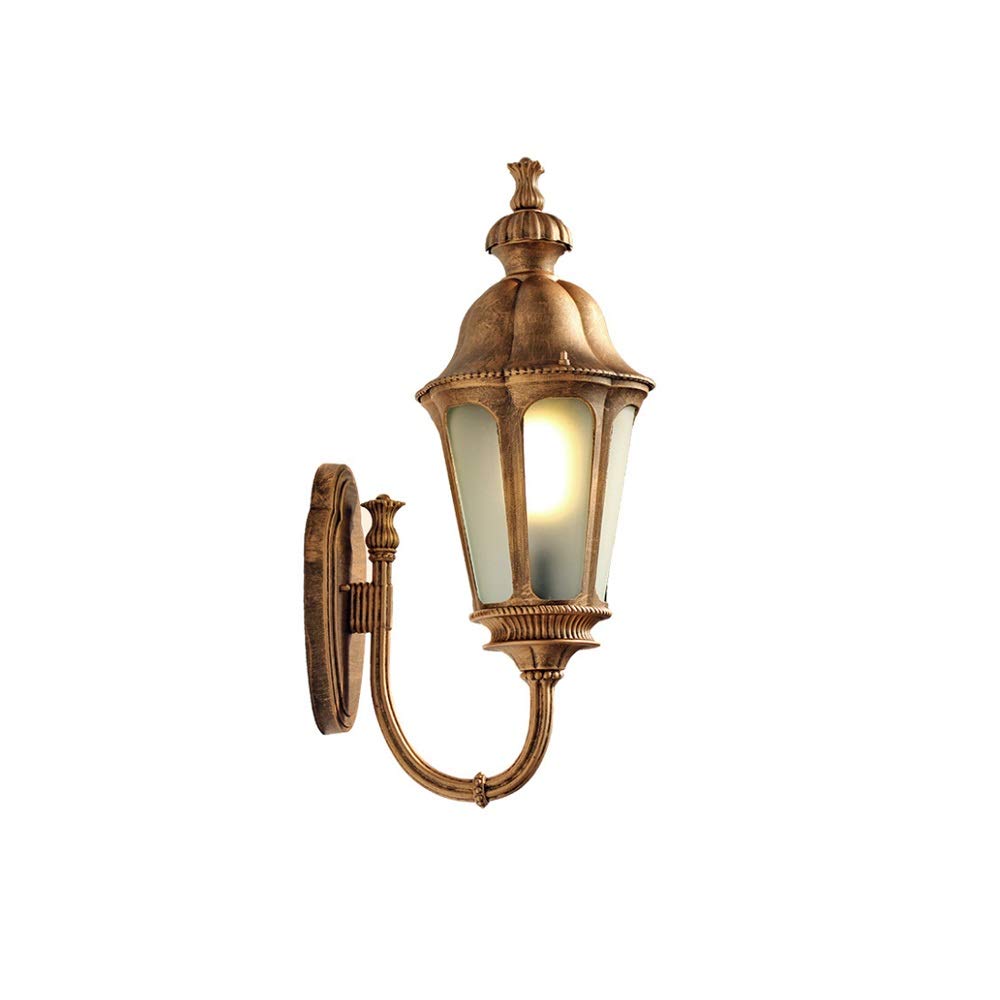 Olskfuh Black Wall Lamp, European Minimalist Outdoor Waterproof Wall Lamp Glass Lantern Garden Villa Decoration Wall Sconce Victoria Aluminum Fixture Matte Finish Antirust Exter,