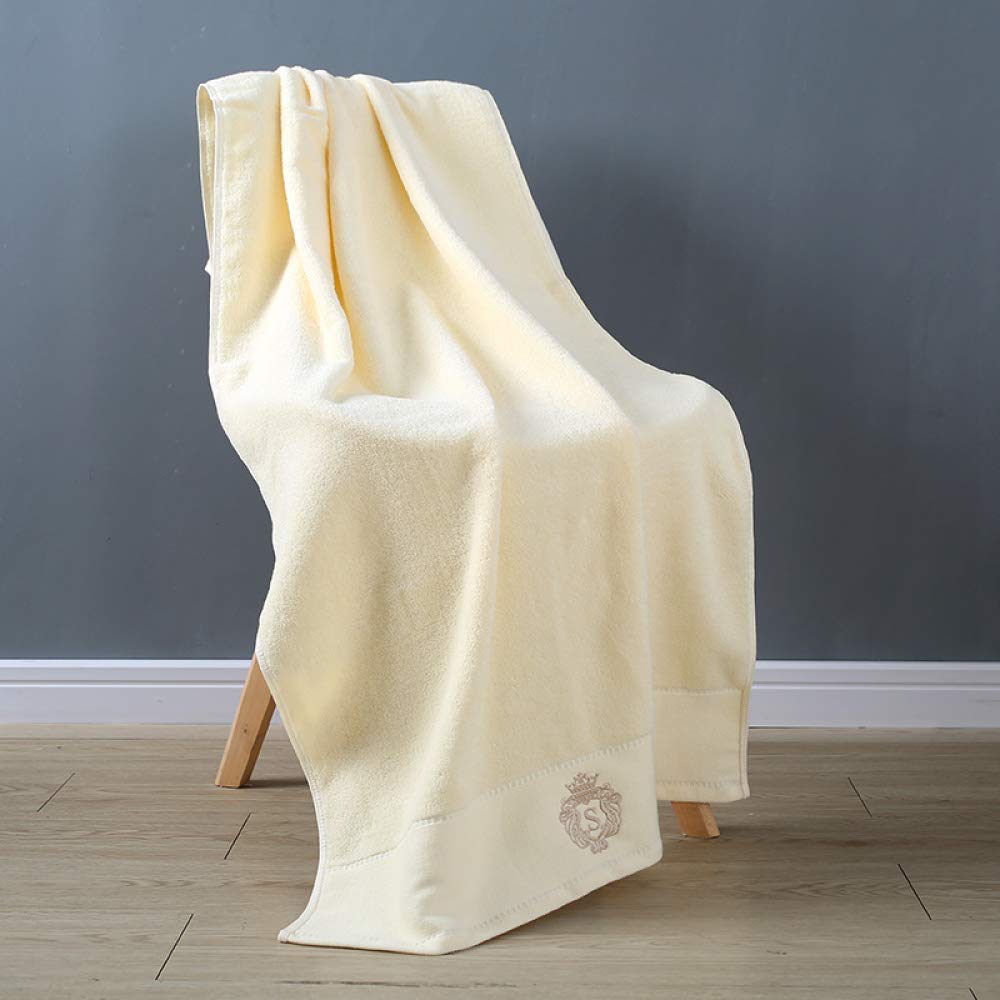 Toalla de baño amarilla de 140x70cm en algodón suave ideal para tu ducha diaria 8