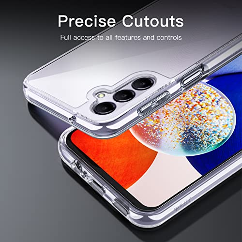 Image of JETech Cover Case for Samsung Galaxy A14 4G /5G 6.6-Inch, Non-Yellowing Shockproof Bumper Protective Phone Cover, Anti-Scratch Hard PC Back (Clear)