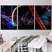 3 Piece Framed Canvas Wall Art Colorful Industrial Lights Canvas Prints Home Artwork Decoration for Living Room,Bedroom - 16