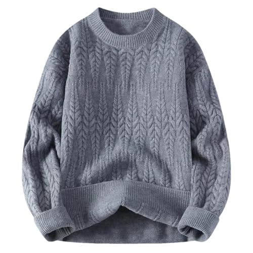 Men’S Casual Geometric Pattern Mock Neck Pullover Sweater Loose Fit Long Sleeve Thick Knit Jumper Tops