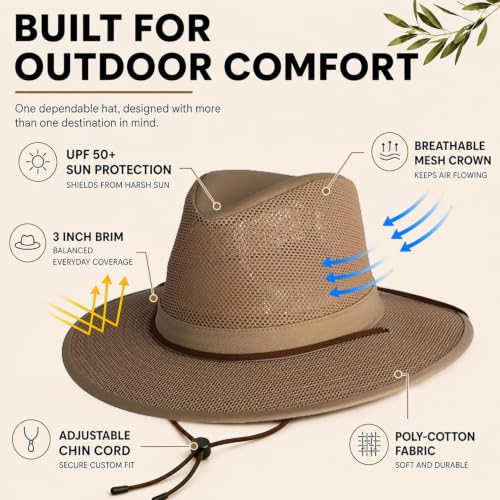 Image of Henschel Hats Original Aussie Breezer Sun Hat for Summer Outdoor Use