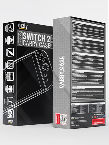 Image of Orzly Case Compatible with Nintendo Switch 2 - Protective Travel Carry Case with Screen Padding, Game Card & microSD Slots, Zipped & Open Pockets for Accessories - 7.9 inch Gift Boxed