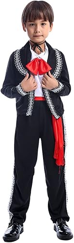 STIOEDYUAN Disfraz mexicano para niños, Folklórico, Cinco de Mayo, Amigo Día de los Muertos, Mariachi, Halloween, cosplay, fiesta