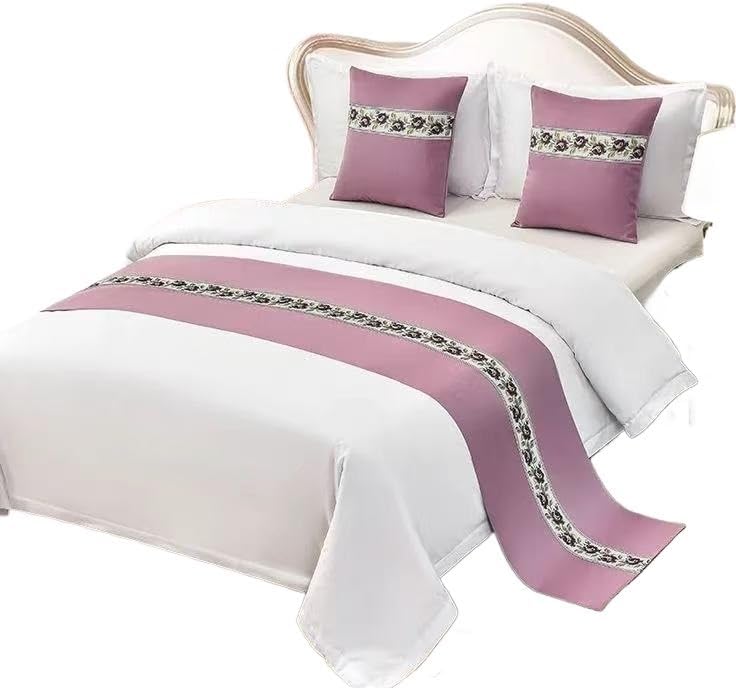 Home Hotel Bedroom Bedding Bedspread Colorful Leaves Bed Runner Flag Scarf/Bed Tail Towel(G,50x240cm)