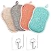 ZITFRI 4 esponjas lavables reutilizables de microfibra para limpiar platos, platos, platos, vajilla con 2 ganchos adhesivos