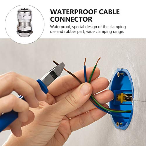 5 Unidades Conector à prova d'água de cabo de metal conector banhado a níquel de cobre Conector de