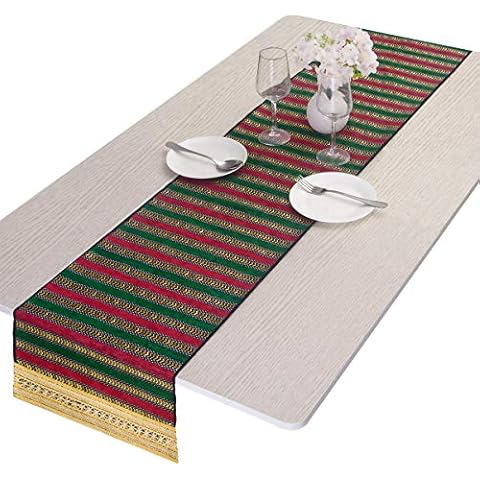mookaitedecor Bohemian Stripe Table Runner Cover