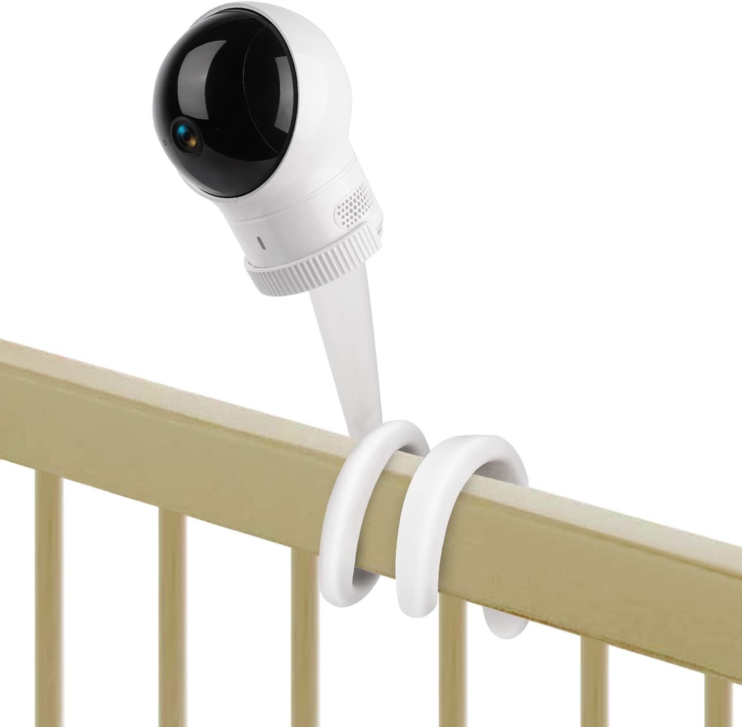 Flexible Twist Mount for Eufy Spaceview, Spaceview Pro and Spaceview S Baby Monitor, Baby Monitor Holder Crib Mount Without Tools or Wall Damage - White