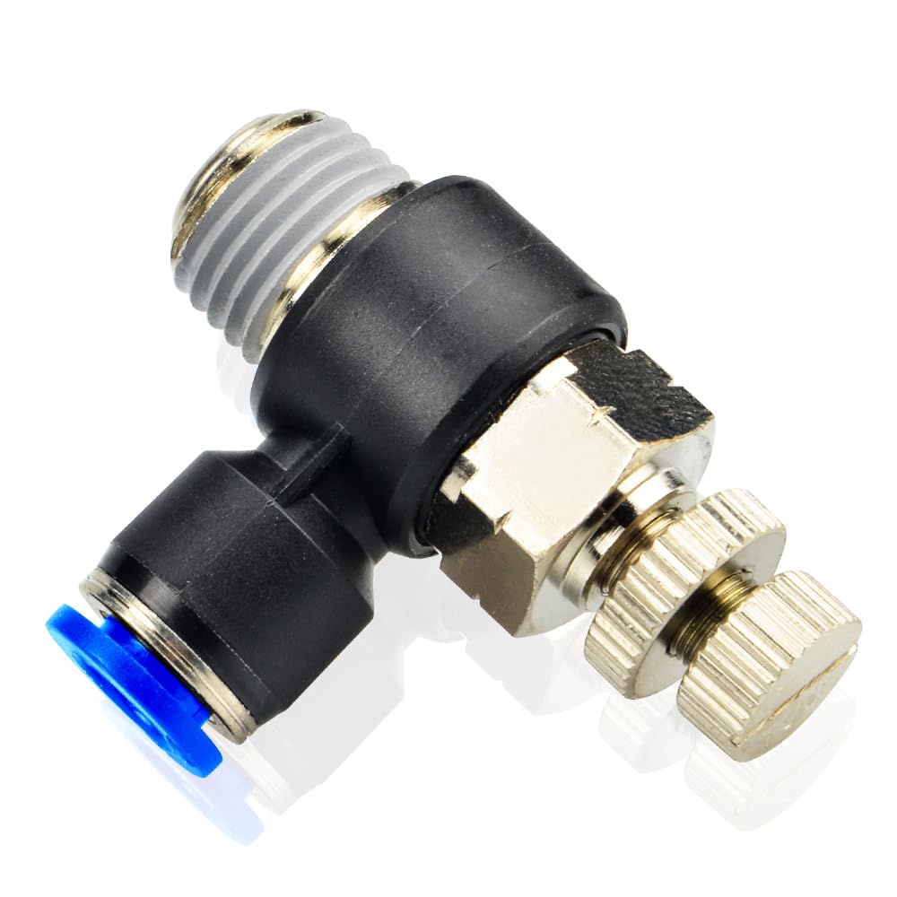 ERGAOBOY 2 Pezzi 8MM Tubo OD X 1/4" BSP Maschio Gomito 90 Gradi Spingere Per Collegare La Valvola Di Controllo Del Flusso D'aria Raccordi Connettore Pneumatico - Foto 8