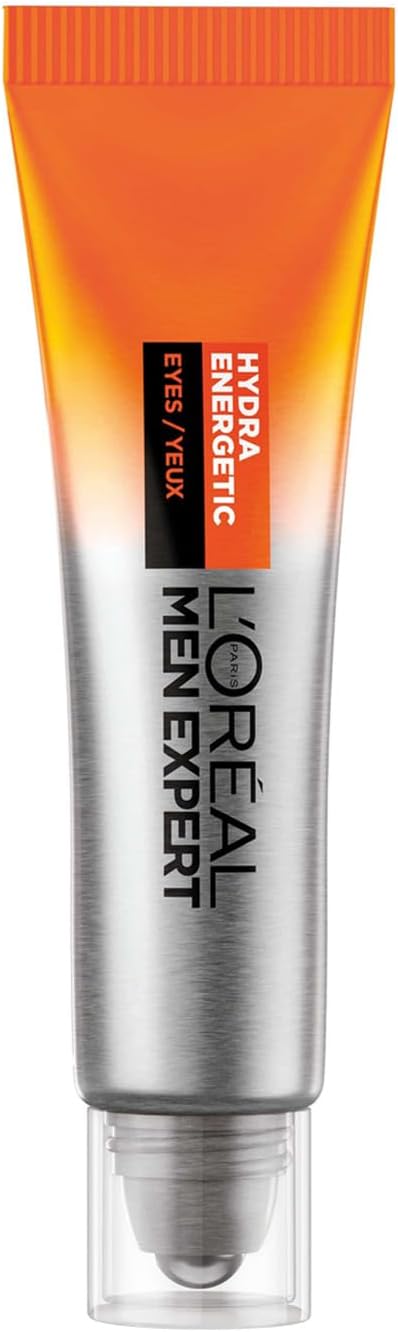 L’Oréal Paris Men Expert Revitalising Eye Roll On 10ml, Hydra Energetic Anti-fatigue Eye Moisturiser With Vitamin C*, for Tired Looking Eyes, Fights Eye Bags, Fine Lines and Dark Circles