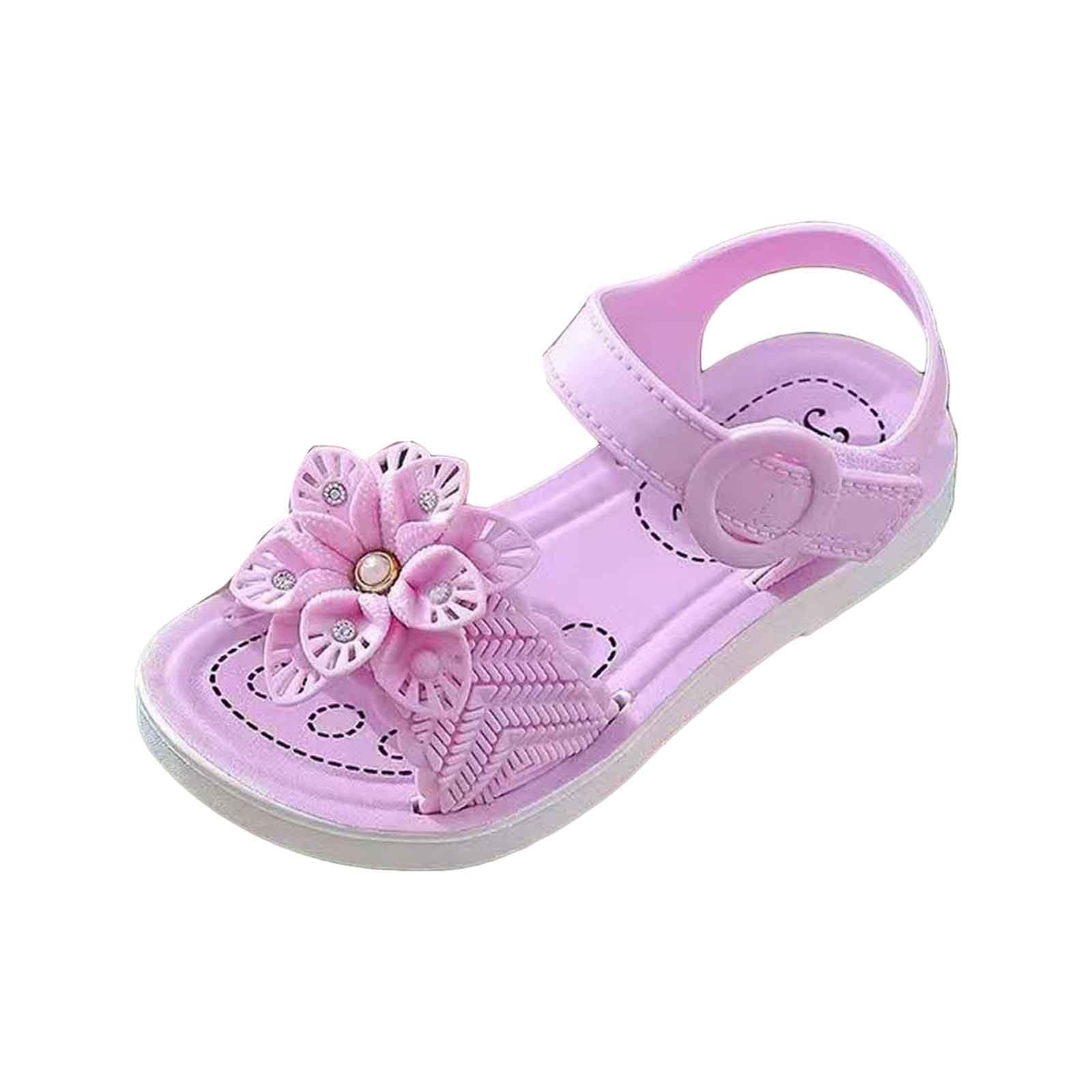 MMRTDJDR Generisch Sandalias Casuales para Niñas para Vacaciones Al Aire Libre, Cómodas Sandalias con Punta Abierta para Todos Los Días, para 3-12 Años, Morado, 1 UK