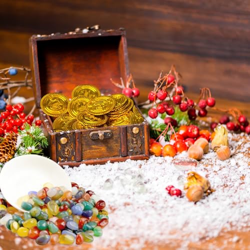 100 G Edelsteine für Kinder, Edelsteine, Enthält 100 Goldtaler Schatzsuche, Geeignet für Schatzsuche-Spiele, Topfpflanzen-Dekoration, Miniatur-Landschaften, Diy-Bastelarbeiten Usw