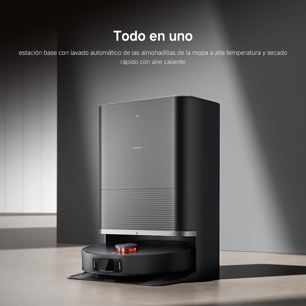 XIAOMI Robot Vacuum X20 MAX con estación Todo en uno: Vaciado automático, Lavado a Alta Temperatura y Secado rápido. 8000Pa, Brazo Extensible, Cepillo Anti-enredos, navegación LDS y Control por App. - 2