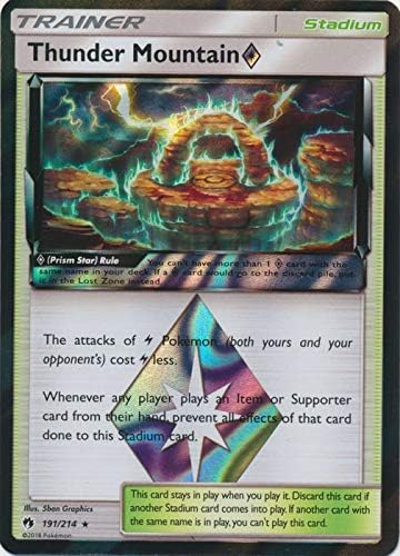 Amazon Com Thunder Mountain Prism Star 191 214 Holo Rare Lost Thunder Toys Games