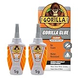 Gorilla Glue Micro Precise Clear Glue, 5 Gram (Pack of 2) - Crystal Clear, All Purpose, and Water Resistant