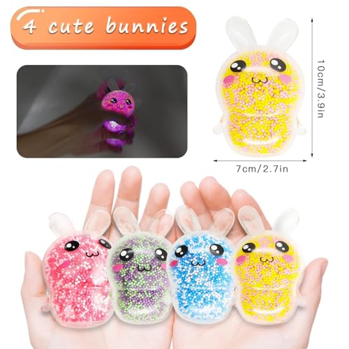 4 Stück Stress Squeeze Ostern,Ostern Leuchtendes Squeeze Toys,Anti Stress Bälle,Oster Leuchtendes Spielzeug,Antistress SqueezeBall,Stress Relief Toy für Erwachsene und Kinder