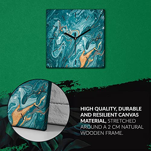 Horloge sur Toile Silencieuse pour Salon Décoration Murale Abstraction 30x30 - 5